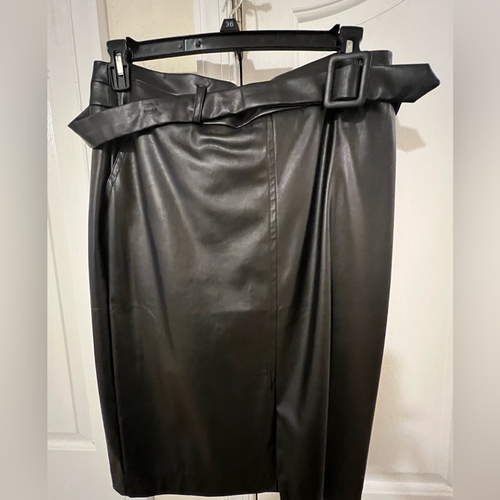 Black Faux Leather Skirt